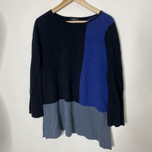 Alfani Top Long Sleeve Shirt Black Grey Blue Women’s Size Medium